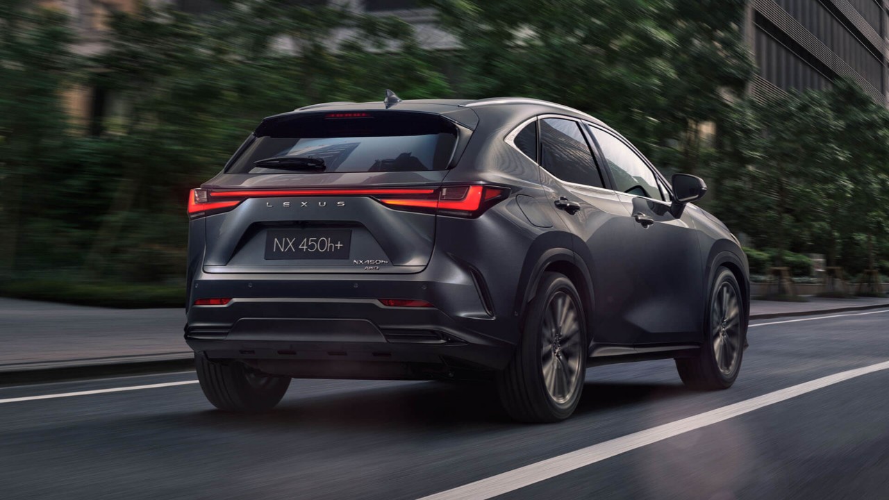 Rear view of a Lexus NX 450h+