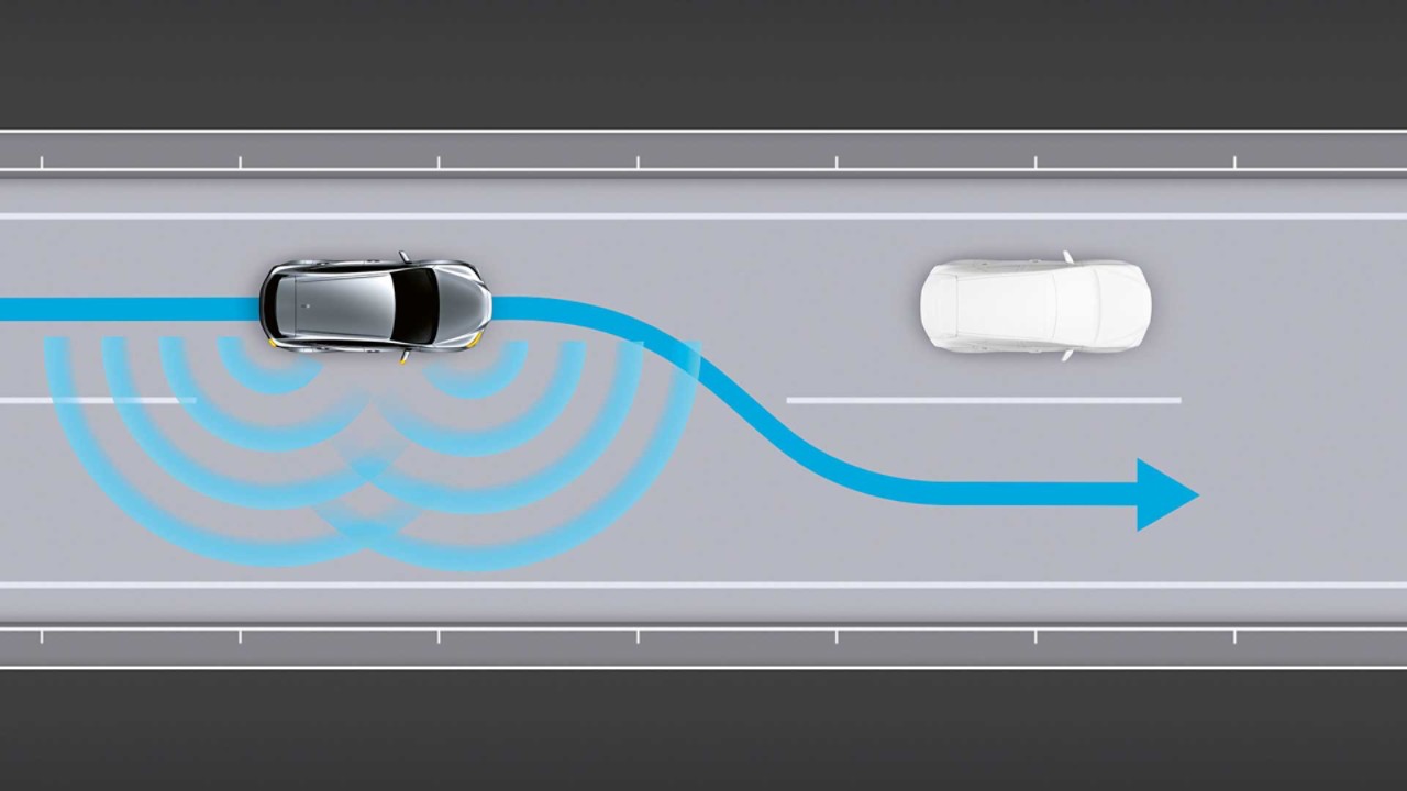 Lexus LS safety feature graphic