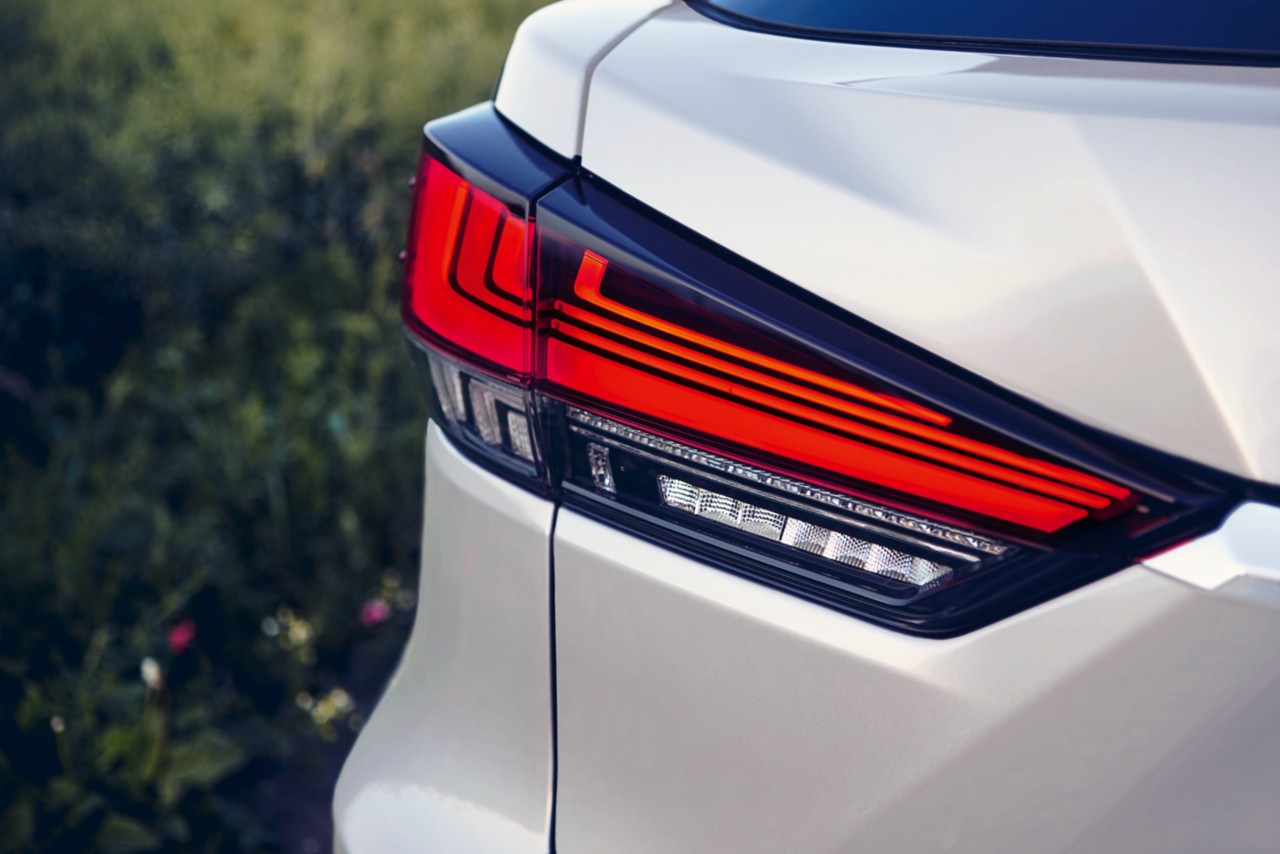 A close up on a Lexus NX brake light 